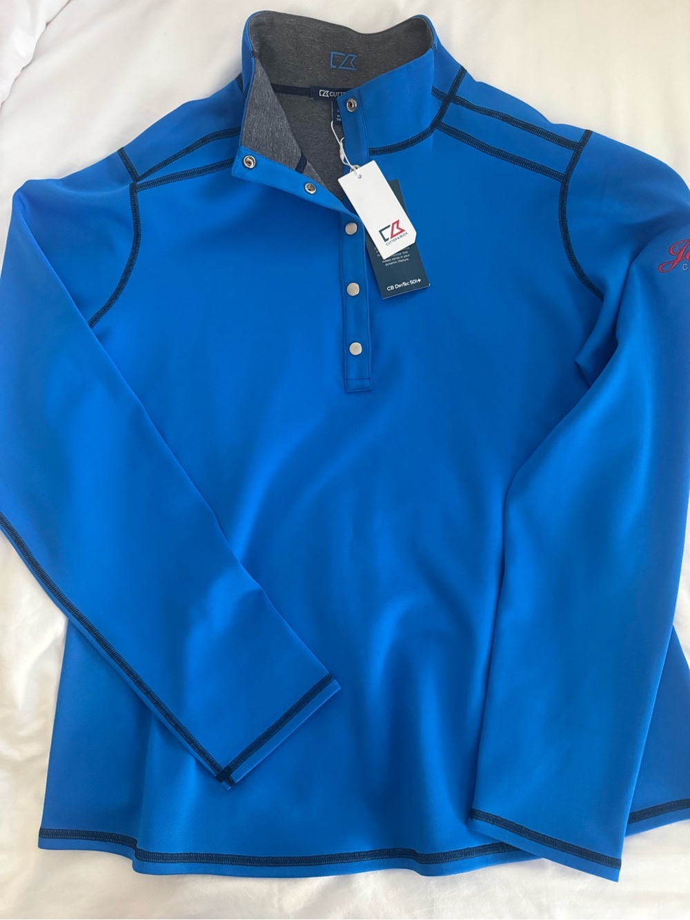 Cutter & Buck Royal Blue Long Sleeve Quarter-Snap Pullover
